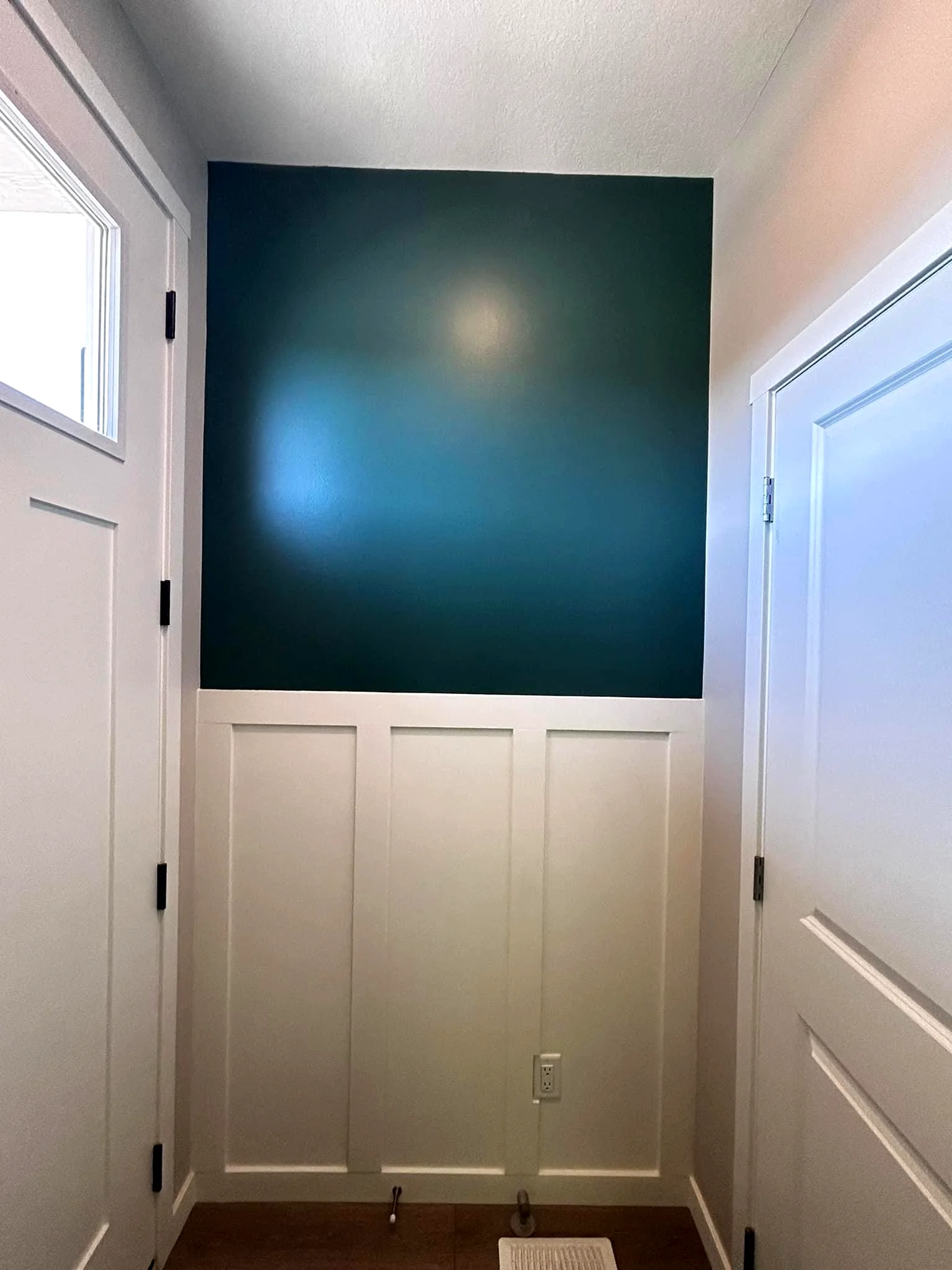 Front door wainscoting after paint